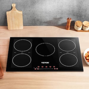 Built-in Induction Electric Stove Top 5 Burners Ceramic Glass Surface Electric Cooktop 30.3 x 20.5 in. Radiant Cooktop