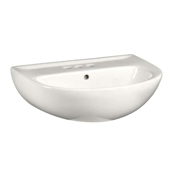 American Standard Evolution 5-1/2 in. Pedestal Sink Basin with 4 in. Faucet Centers in White