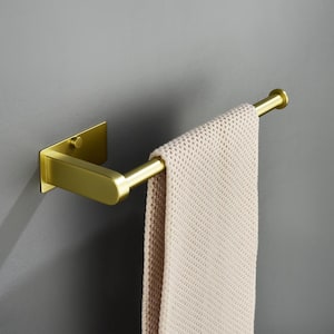 2-Piece Set 12 in. Stainless Steel Toilet Paper Holder in Brushed Gold, Towel Holder