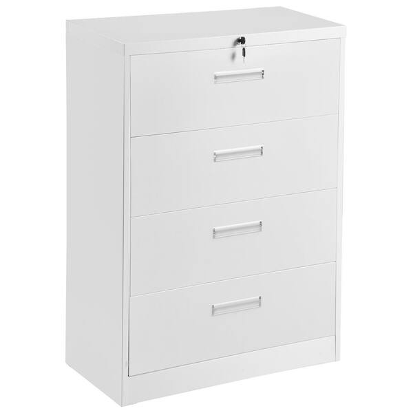 Merax White Big Capacity Lateral File Cabinet with Lock