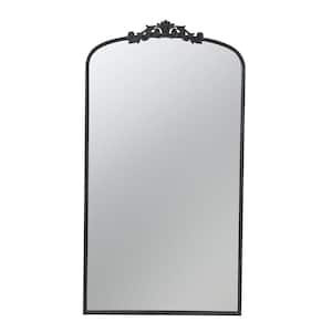 1.5 in. W x 66.2 in. H Black Black Curved Metal Frame Wall Mirror