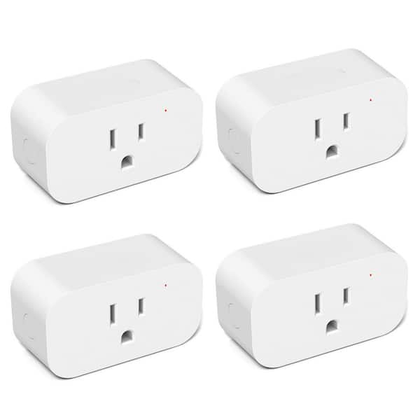 15 Amp 120-Volt Wi-Fi Grounded Outdoor Smart Plug Connector Black IP65 Waterproof Voice Control (2-Pack)