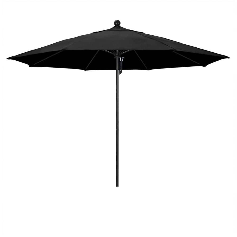 11 ft. Black Aluminum Market Patio Umbrella with Fiberglass Ribs Pulley Lift in Black Olefin price history on PriceWatchPro