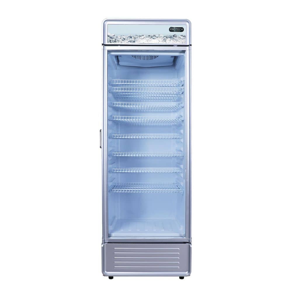 24 in 12.2 cu ft PROTECH Commercial Beverage Merchandiser Refrigerator with Customizable Logo Display in White