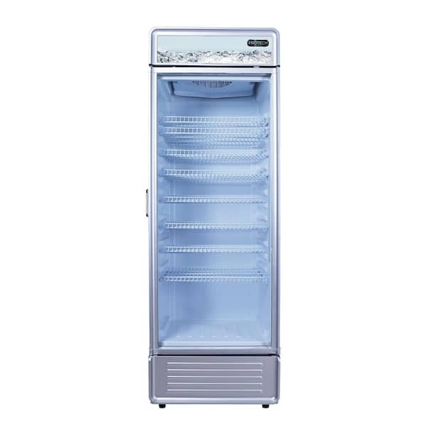 24 in 12.2 cu ft PROTECH Commercial Beverage Merchandiser Refrigerator with Customizable Logo Display in White
