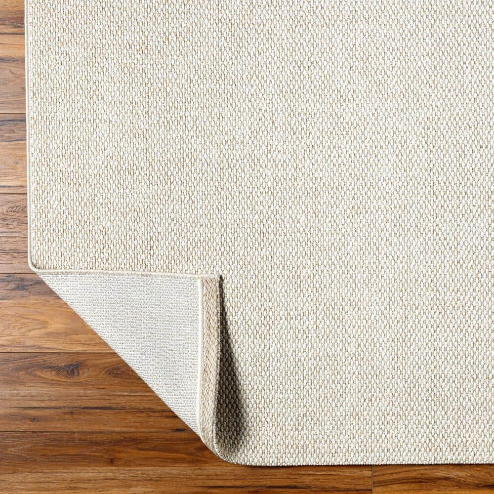 Natural Off-White Synthetic Flat Woven Indoor/Outdoor Rug