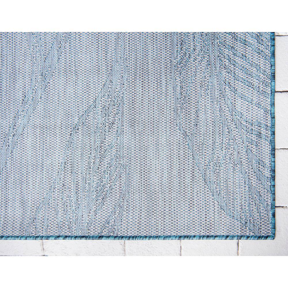 Teal and Ivory Botanical Outdoor Rectangular Rug 4' x 6'