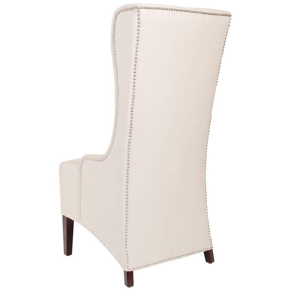 Beige Linen High Back Parsons Side Chair