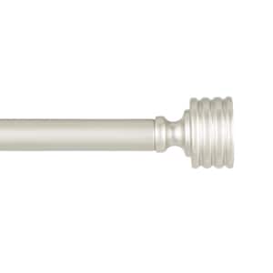 Lucero 66 in. - 120 in. Adjustable Length 1 in. Dia Single Curtain Rod Kit in Matte Nickel with Finial