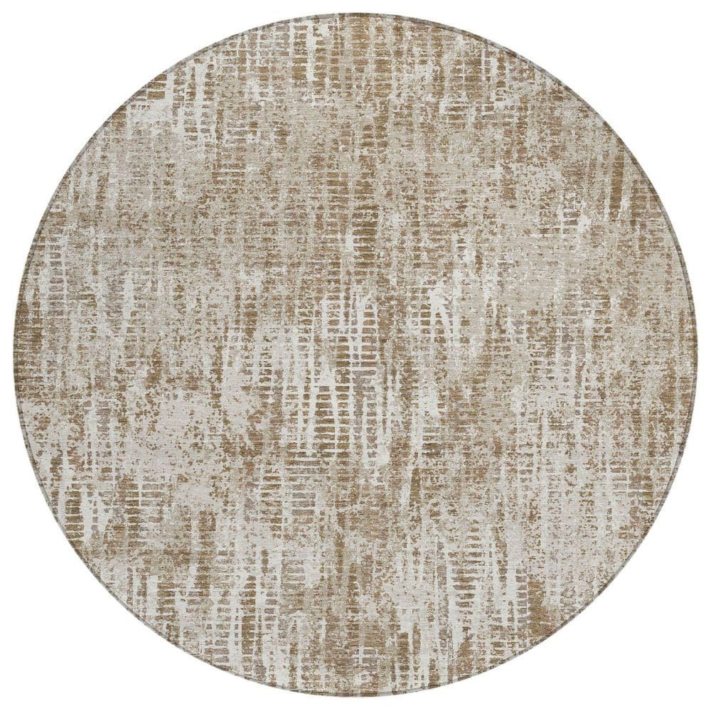 Chantille Machine Washable Indoor/Outdoor Abstract ACN2710 Beige 8 ft. x 8 ft. Round Rug price history on PriceWatchPro