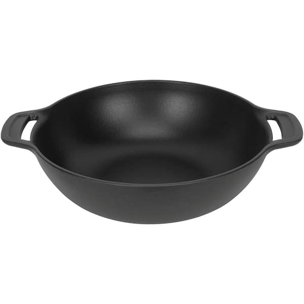 Gourmet BBQ System Wok Matte Enamel Cast Iron Heavy Duty Easy Clean For Grill Grates Cooking 1 Pack