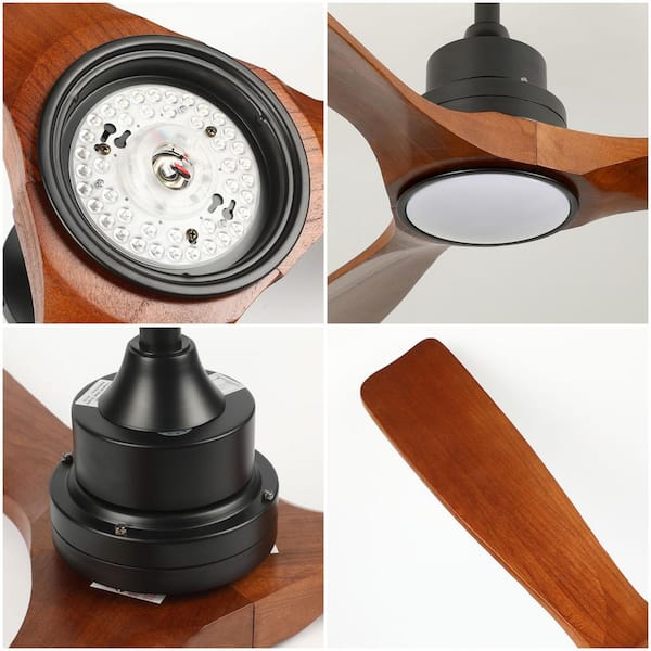 ふいつと TOZING 52 in. Smart Industrial Indoor LED Wood and Black