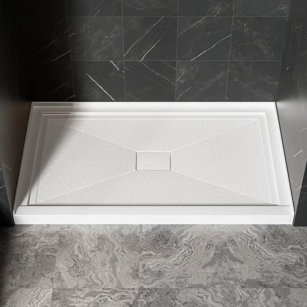 60 in. x 36 in. White Acrylic Shower Base with Center Drain and Non-Slip Surface price history on PriceWatchPro