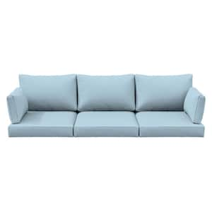 25.6 in. x 23.6 in. x 4 in. (8-Piece) Deep Seating Outdoor Lounge Chair Sofa Cushion with Lumber Pillow Cushion Sky Blue