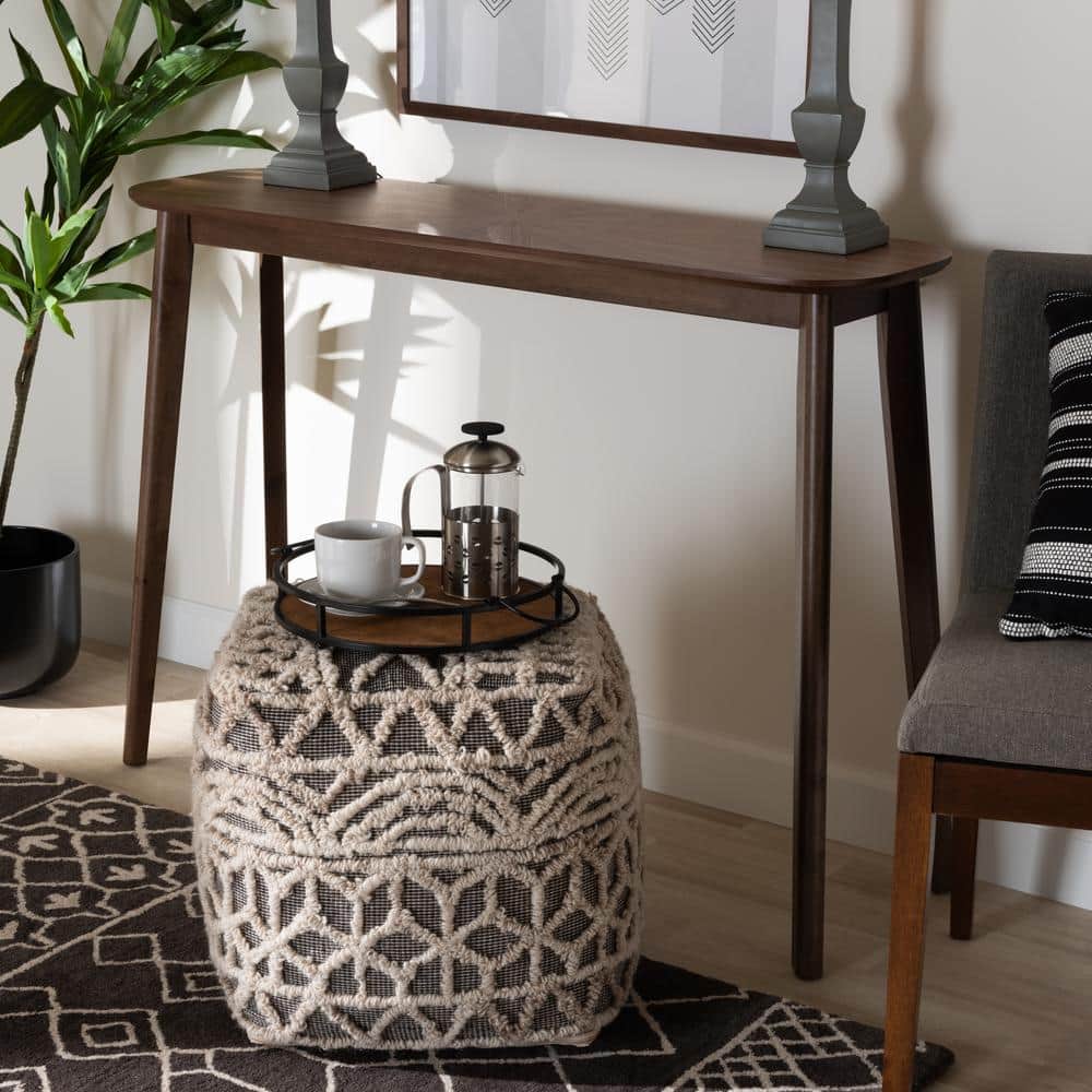 Wendy Walnut Mid-Century Modern Wood Console Table