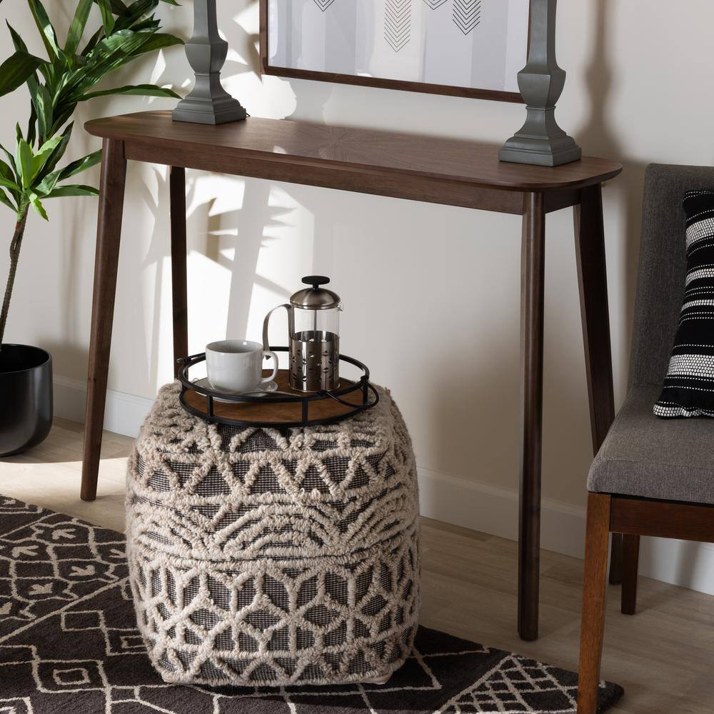 Wendy Walnut Mid-Century Modern Wood Console Table