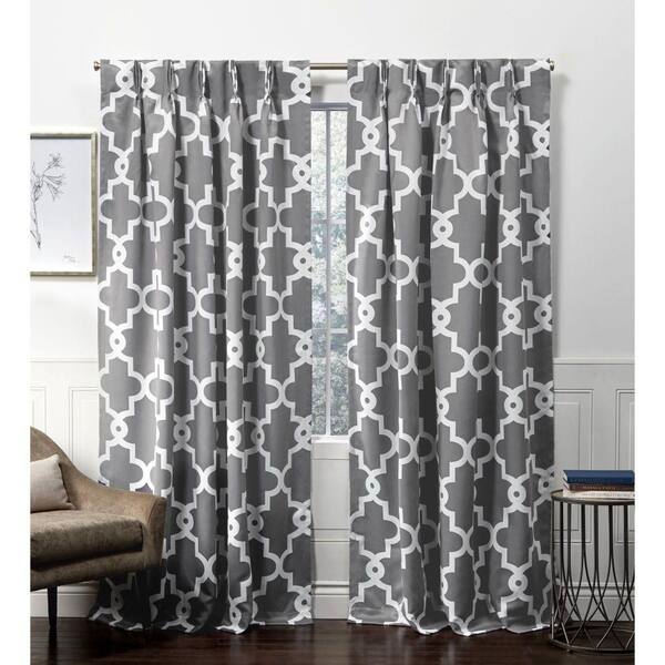 Exclusive Home Curtains Black Pearl, Trellis Pattern Curtains
