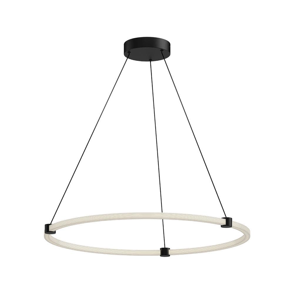 Bruni 32 in. 1 Light 45-Watt Black Integrated LED Pendant Light price history on PriceWatchPro