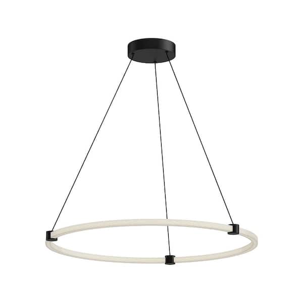 Bruni 32 in. 1 Light 45-Watt Black Integrated LED Pendant Light