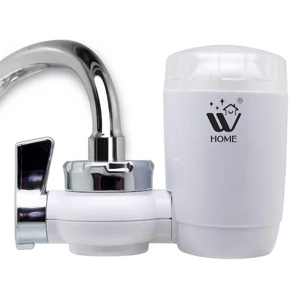 WBM SMART Faucet Mount Tap Water Filter- White, BPA Free, Reduces Lead