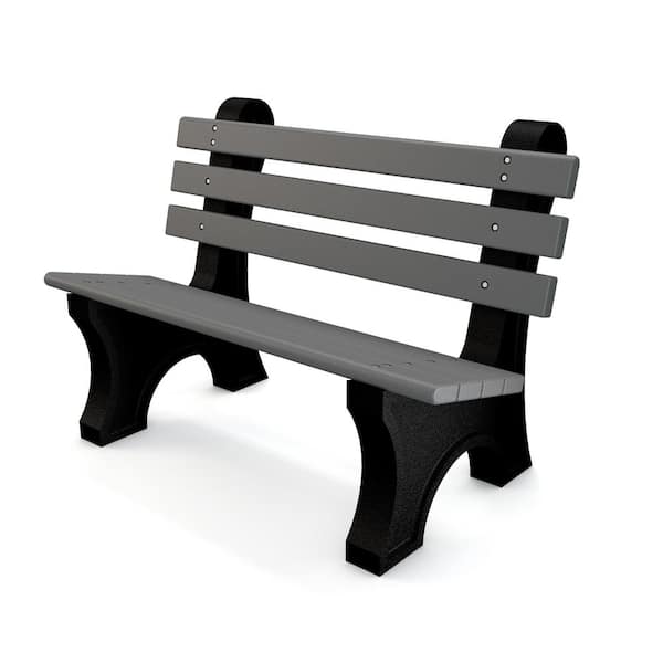 4 ft. Comfort Park Avenue Bench - Gray