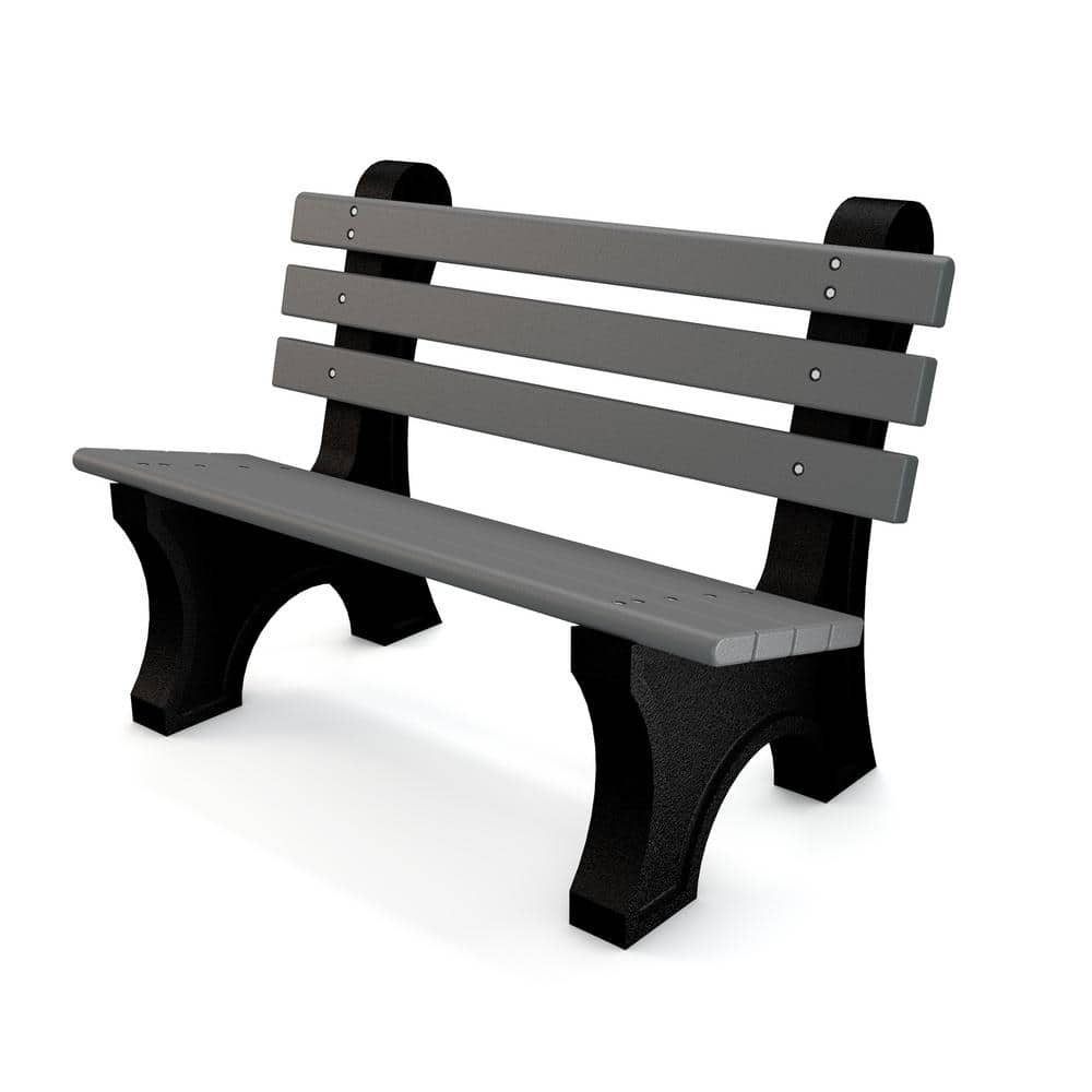 Frog Furnishings 4 ft. Comfort Park Avenue Bench - Gray PB 4GRACPAE ...