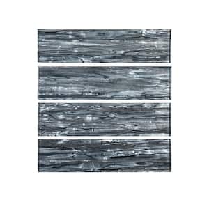 Abalone Gray 3 in. x 12 in. Glossy Glass Wall Tile (10 sq. ft./Case)