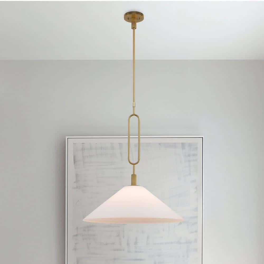 Bel Air Lighting Lumidrop 22 in. 1-Light Gold Hanging Pendant