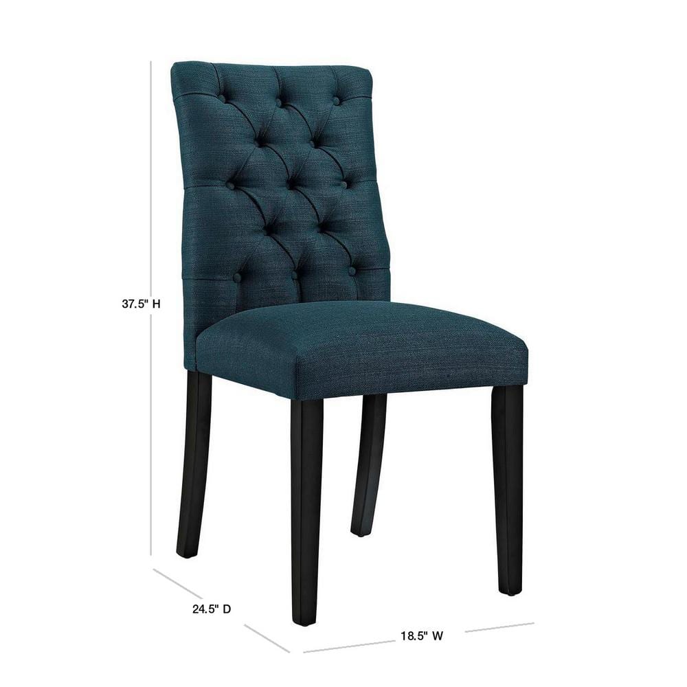 Azure Upholstered Tufted Parsons Side Chair with Wood Legs