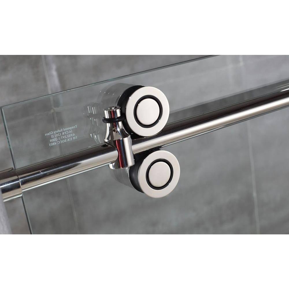 Langham 48'' x 77.5'' Frameless Clear Tempered Glass Sliding Shower Door