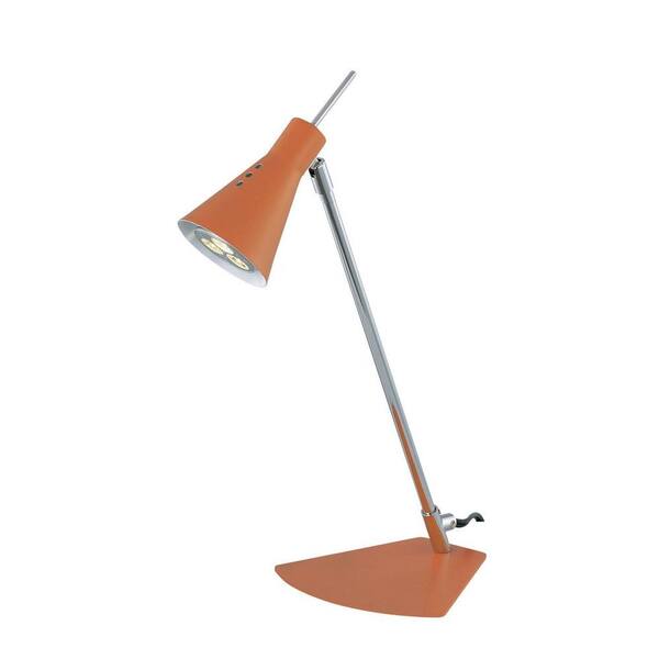 Illumine 14.75 in. Orange and Chrome LED Desk Lamp