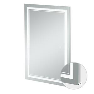24 in. W x 40 in. H Rectangle Freestanding Wall Bathroom Makeup Mirror in Silver