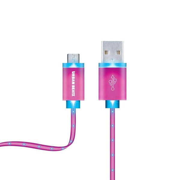 Merkury Innovations Optics 3 ft. Glowing LED Micro USB Cable - Pink