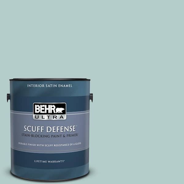 BEHR ULTRA 1 gal. #PPU13-15 Clear Pond Extra Durable Satin Enamel Interior Paint & Primer