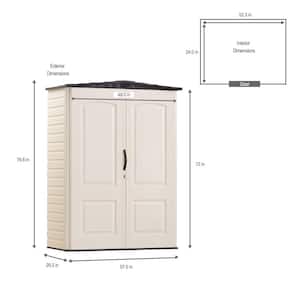 2 ft. 4 in. x 4 ft. 8 in. Small Vertical Resin Storage Shed