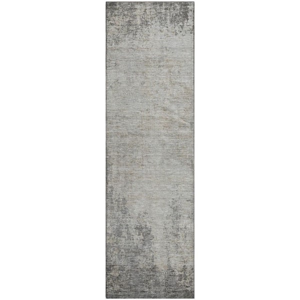 Addison Rugs Mayfield Premium Machine Washable Abstract AMF940 Gray 2 ft. 3 in. x 7 ft. 6 in. Runner Rug