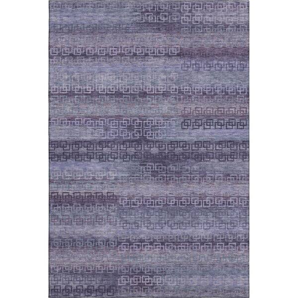 Mayfield Premium Machine Washable Abstract AMF2029 Plum 5 ft. x 7 ft. 6 in. Area Rug