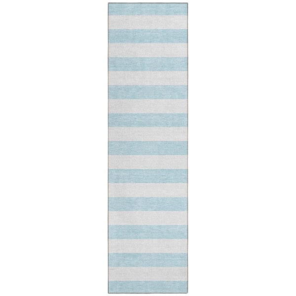 Addison Rugs Chantille ACN528 Sky 2 ft. 3 in. x 7 ft. 6 in. Machine Washable Indoor/Outdoor Geometric Runner Rug