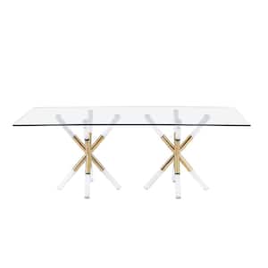 Dalton 84 in. L Rectangle Gold Dining Table