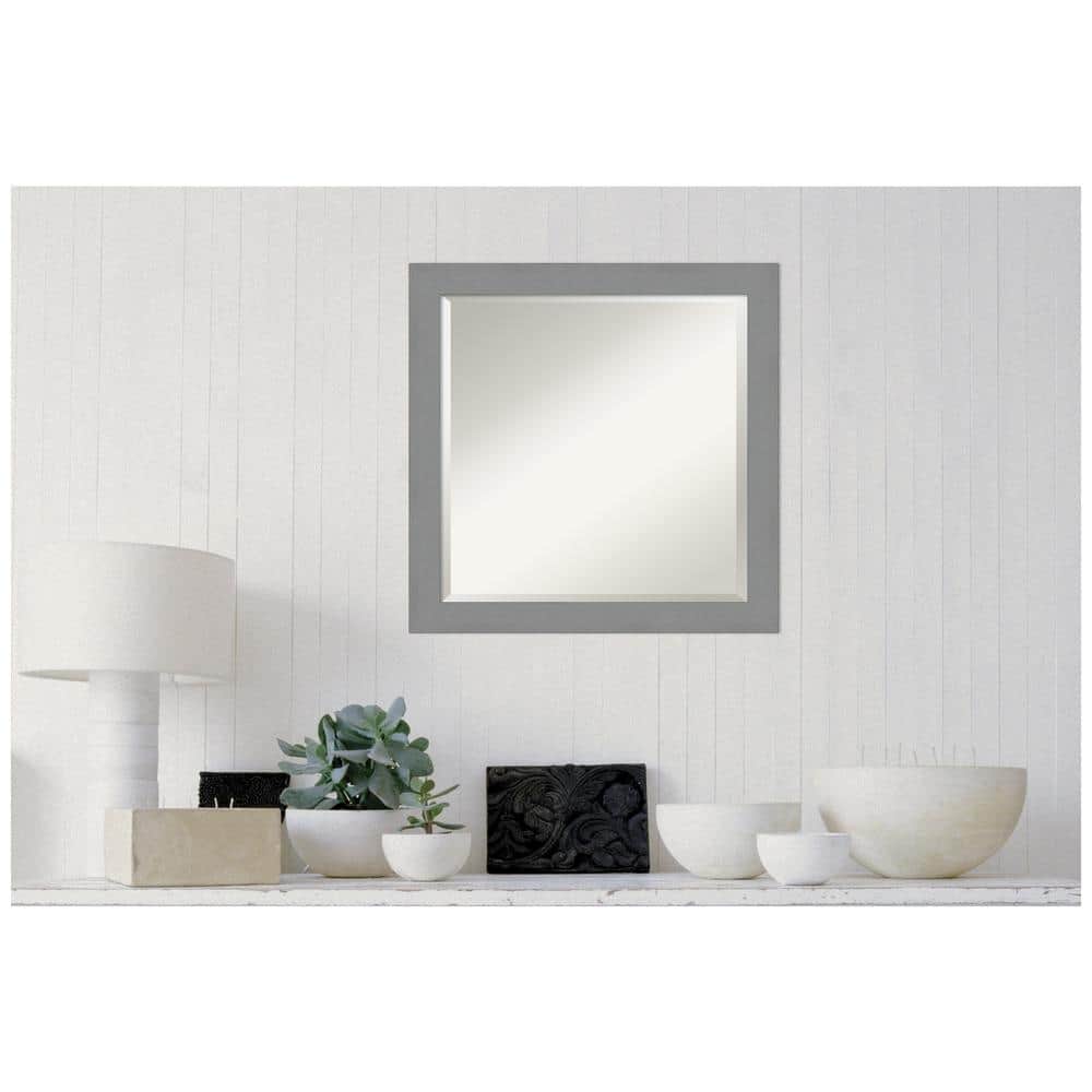Rectangular Brushed Nickel Bathroom Vanity Wall Mirror