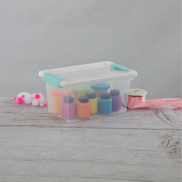 Sterilite 19628604 Medium Clip Box Clear Storage Tote Container