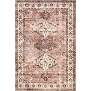 Lauren Liess Barbary Distressed Machine Washable Blush 9 ft. x 12 ft. Area Rug
