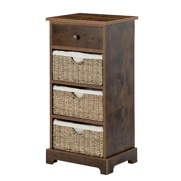 JAYDEN CREATION Rana 15.7 in. W x 13 in. D x 31.8 in. H 4- Drawer Amber Accent Chest with Bracket Legs