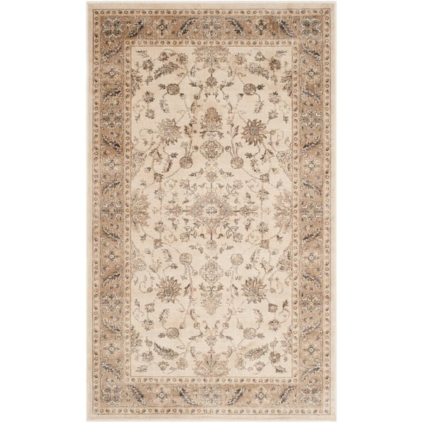 SAFAVIEH Vintage Stone/Caramel Doormat 2 ft. x 3 ft. Border Area Rug