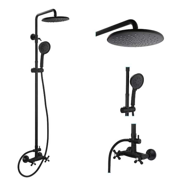 Fapully Double Handle 6-Spray 8 inch Rainfall Shower Faucet and ...