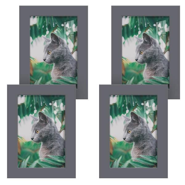 Wexford Home Modern 5 in. x 7 in. Grey Picture Frame (Set of 4)