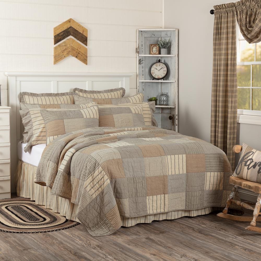 Sawyer Mill Charcoal Grey Cotton Patchwork Twin Quilt