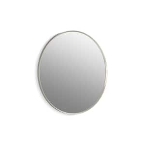 Essential 36 in. W x 36 in. H Round Framed Wall Mount Bathroom Vanity Mirror in Brushed Nickel
