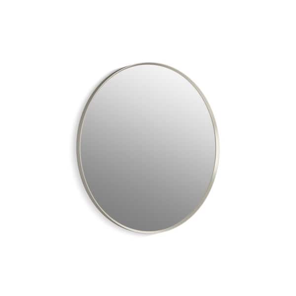 KOHLER Essential 36 in. W x 36 in. H Round Framed Wall Mount Bathroom Vanity Mirror in Brushed Nickel