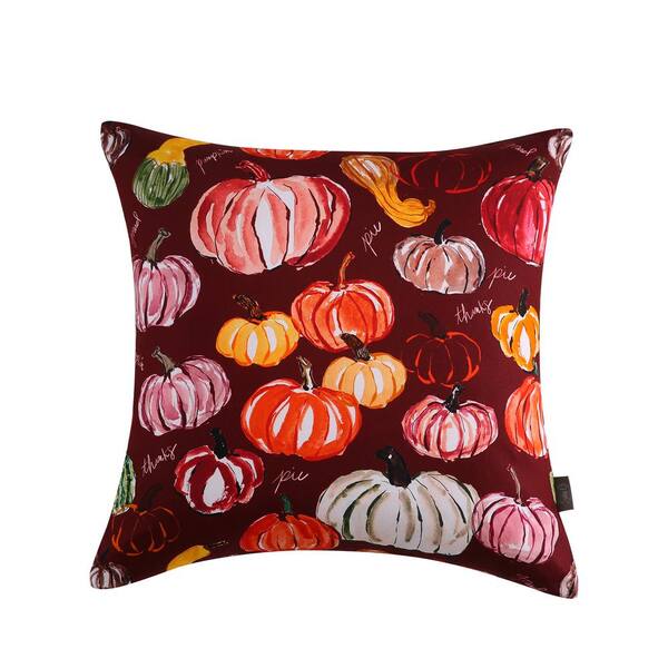 Sara B. Pumpkins Reversible Polyester Standard Throw Pillow